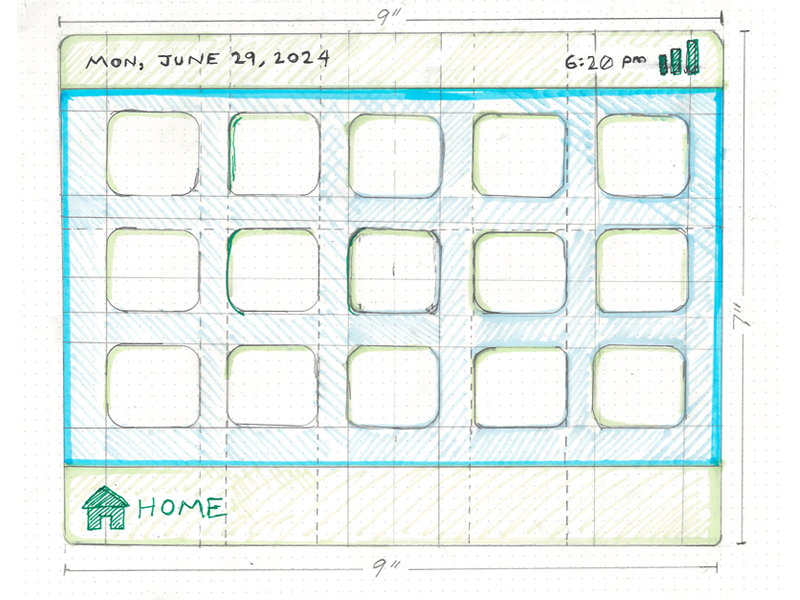 User Interface Grid Sketch