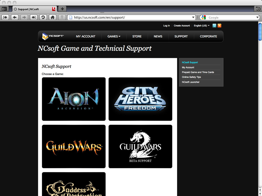 NCSoft Support Site